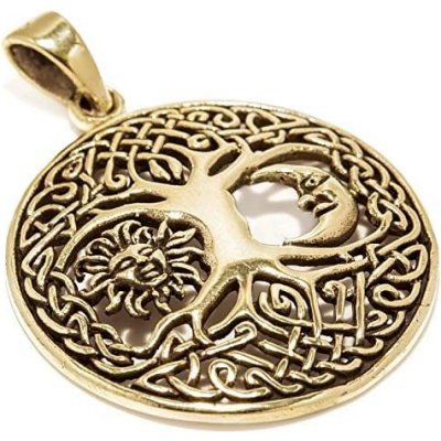 imago Bronzový amulet Strom života se sluncem a měsícem FC21439X – Zboží Mobilmania