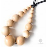 Kouzlo bižuterie dřevěné korále stupňované malé přírodní S4188 – Zboží Dáma