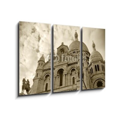 Obraz 3D třídílný - 105 x 70 cm - Sacre coeur at Montmartre Sacre coeur v Montmartru – Hledejceny.cz