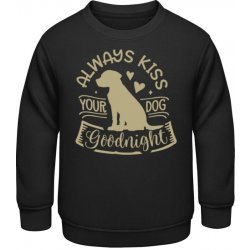 Awdis dětská mikina Design Always kiss your dog černá