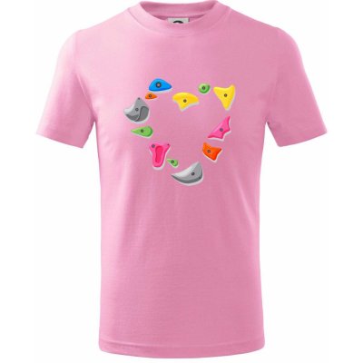 Lezení na stěně srdce tričko dětské bavlněné růžová – Zboží Mobilmania