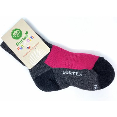 Surtex Zimní ponožky 70% Merino Růžovo šedé – Zboží Dáma