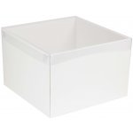 Dárková krabice s průhledným víkem 300x300x200/35 mm, bílá – Sleviste.cz