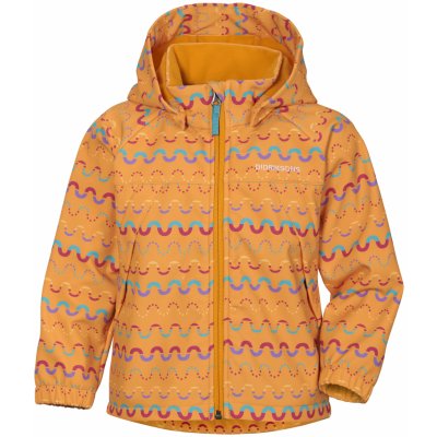 Didriksons dětská zateplená softshellová bunda Dellen Waveprint orange – Zboží Dáma
