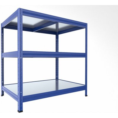 Biedrax Regál do domácnosti 45 x 60 x 120 cm, modrý, 3 police plech zinek, nosnost 150 kg na polici – Hledejceny.cz