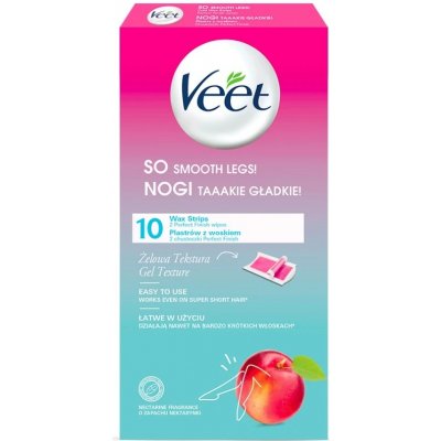 Veet Depilační voskové pásky s gelovou texturou a vůní nektarinky 10 ks – Sleviste.cz