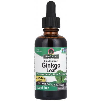 Nature's Answer Ginkgo Leaf Fluid Extract, ginkgo biloba, extrakt, 2000 mg, 60 ml – Hledejceny.cz