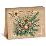 ARGUS Dárková papírová taška (24.3 x 18.3 cm) - Větvička se zlatou koulí 08440104 – Hledejceny.cz