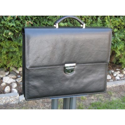 Triton kožená pánská ručně šitá aktovka Wilhelm černá – Sleviste.cz