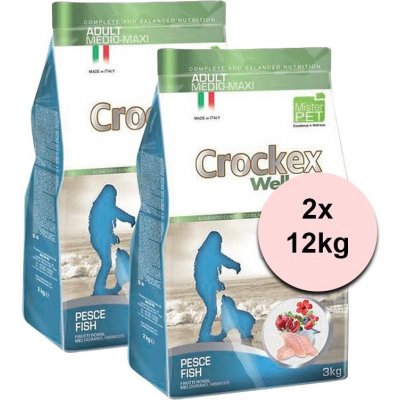 Crockex Wellness Adult Medium & Maxi Fish Rice LG 2 x 12 kg