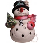 Zimní dekorace sněhulák keramický Daliborek lampa – Zboží Dáma