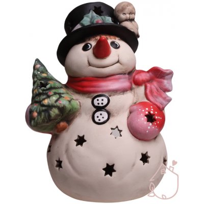 Zimní dekorace sněhulák keramický Daliborek lampa – Zboží Dáma