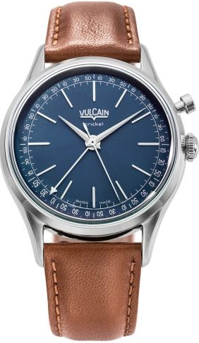 Vulcain Cricket President Blue Brown Plain
