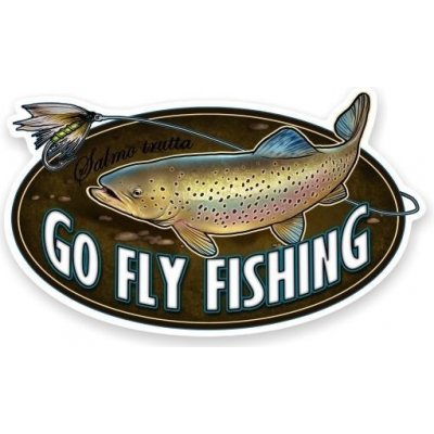 4anglersdesign Rybářská samolepka na auto Muškař - pstruh – Zboží Živě
