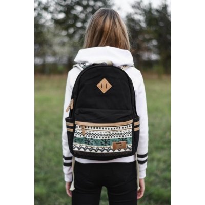 Canvas Topbags Winter Paterrn černá 16 l