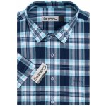 Greed pánská sportovní košile krátký rukáv SK387 modré káro – Zboží Dáma