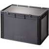 Úložný box HTI Plastová EURO přepravka 600x400x435 mm s víkem MC-3877-ESD