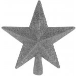 Home Styling Collection Špička na vánoční stromeček hvězda s třpytkami 19 cm stříbrná – Zboží Mobilmania