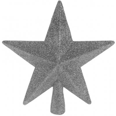 Home Styling Collection Špička na vánoční stromeček hvězda s třpytkami 19 cm stříbrná – Zboží Mobilmania