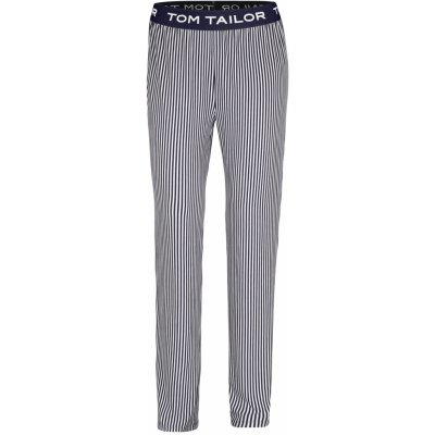 Tom Tailor pruhované dlouhé dámské pyžamové kalhoty bílo modré
