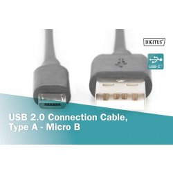 Digitus AK-300110-010-S USB 2.0 USB A samec na USB micro B samec, 2x stíněný, 1m