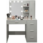 Aga toaletní stolek se zrcadlem a osvětlením šedý MRDT23 – Zboží Dáma