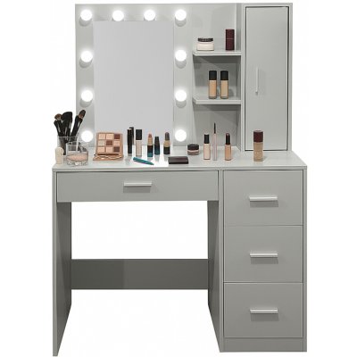 Aga toaletní stolek se zrcadlem a osvětlením šedý MRDT23 – Zboží Dáma