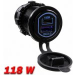 USB QC3.0 + USB-C 100W/20V zásuvka 12/24V | Zboží Auto
