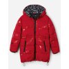Dětský kabát Desigual Letters holčičí zimní prošívaný kabát Červený
