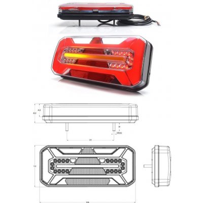 Svítilna zadní 5-dílná p 12v/24v led s osvětlení m spz/stop,couvání,mlhovka,směr/kabel 2m 1285ddp_A, , , – Hledejceny.cz