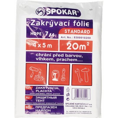 SPOKAR Zakrývací folie STANDARD HDPE 7 µm, 4 x 5 m