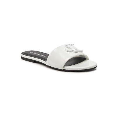 Calvin Klein Jeans nazouváky Flat Sandal Slide Mg Met YW0YW01348 bílá – Zboží Mobilmania