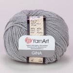 Pletací / háčkovací příze YarnArt GINA / JEANS 80 světle šedá, jednobarevná, 50g/160m – Zboží Dáma