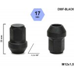 Kolová matice M12x1,5 kužel, zavřená, klíč 17, D6/S BLK D90-BLACK, výška 34mm černá – Hledejceny.cz