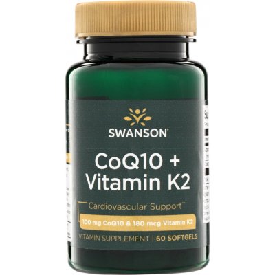 Swanson Koenzym Q10 100 mg + Vitamín K2 180 mcg 60 kapslí – Hledejceny.cz