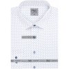 Pánská Košile AMJ pánská košile z lyocellu dlouhý rukáv slim fit vzorovaná bílá VDSE1345