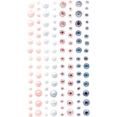 DP Craft Samolepky kamínky a perly, 120 ks SWEET PINK & modré – Zboží Mobilmania
