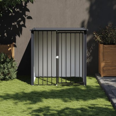 vidaXL Psí bouda se střechou černá 110 x 103 x 109 cm pozinkovaná ocel 9799.172347 – Hledejceny.cz