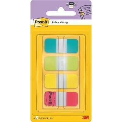 Samolepicí záložky “Postit”, zesílené, mix barev, 16x38 mm, 4x10 ks, 3M POSTIT – Hledejceny.cz