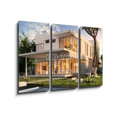 Obraz 3D třídílný - 105 x 70 cm - The dream house Dům snů