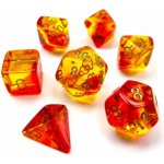Chessex Sada kostek Chessex Gemini Translucent Red-Yellow/Gold Polyhedral 7-Die Set – Zboží Živě