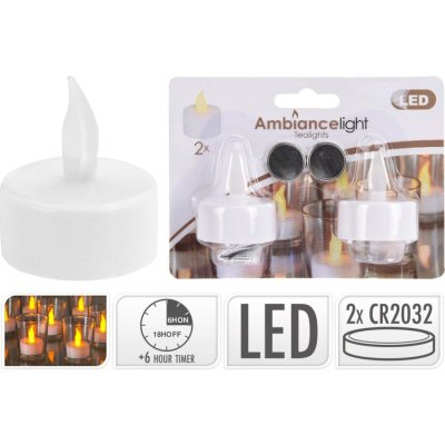 LED blikající čajové svíčky 3,8 cm sada 2 ks na baterie časovač – Hledejceny.cz