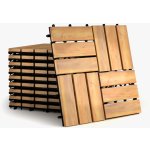 COSTWAY 10er terasové dlaždice 30x30cm z akátového dřeva hnědá 12 lamel 0,9 m² – HobbyKompas.cz