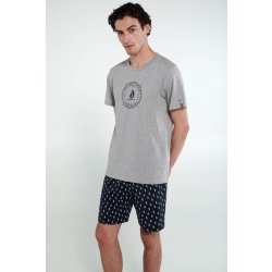 Vamp 20630 pánské pyžamo krátké šedé