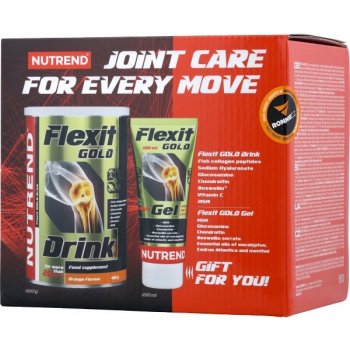 NUTREND Flexit Pack Flexit Gold Drink 400 g pomeranč + Flexit Gold Gel 100 ml