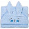 Osuška pro miminko Baby Nellys Froté osuška s kapucí 80 x 80 cm Bunny modrá