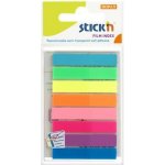 Štítek, plastový, 8x20 listů, 45x8 mm, STICK N, neonové barvy 21401 – Hledejceny.cz