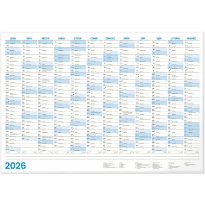 Nástěnný roční A2 modrá 2026 – Zboží Mobilmania