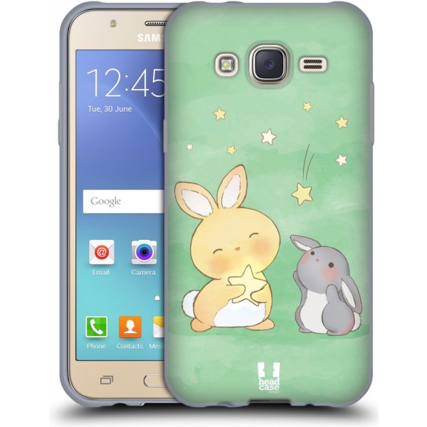 Pouzdro a kryt na mobilní telefon Pouzdro HEAD CASE Samsung Galaxy J5, J500, (J5 DUOS) vzor králíček a hvězdy zelená