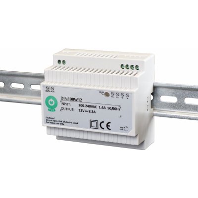 BERGE Napájecí zdroj pro LED na DIN lištu - 8,3A - 100W - 12V DC 50054
